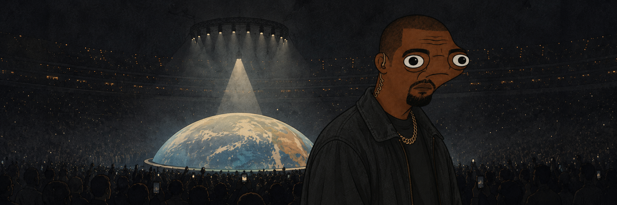 KANYE WOJAK performing in a packed arena